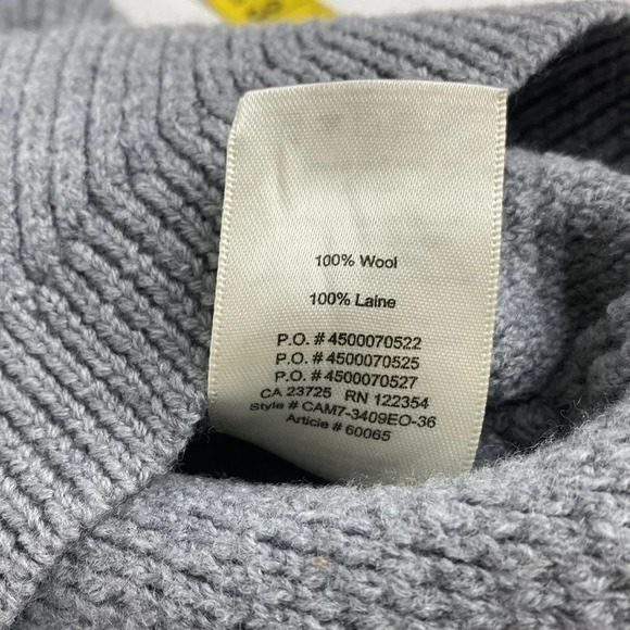 2/$25 Wilfred solid gray knitted neutrals heavy weight wool sweater size large - Picture 5 of 6